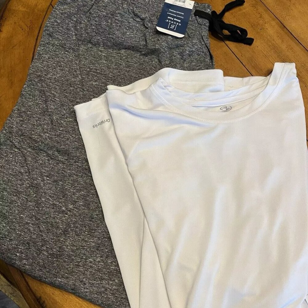 MEN GRAY LOUNGE PANTS SIZE XL & WHITE SHIRT SIZE 2XL NEW